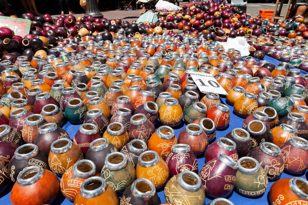 Mates market in Buenos Aires.