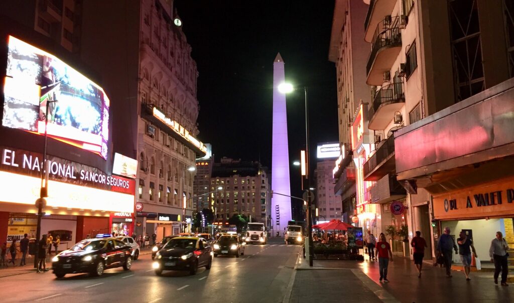 Taxis and Uber offer night service in Buenos Aires.