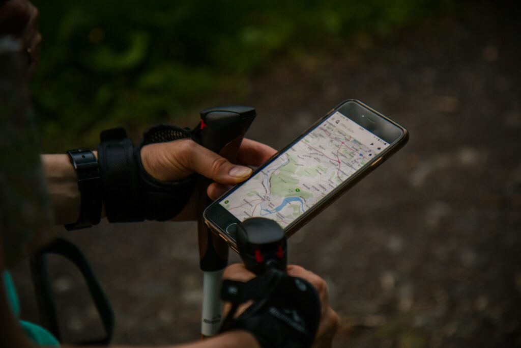 Checking map during an activity.