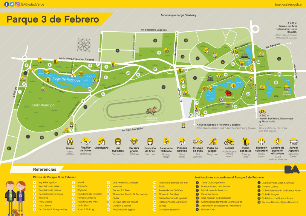 Parque 3 de Febrero Map (City of Buenos Aires Government)